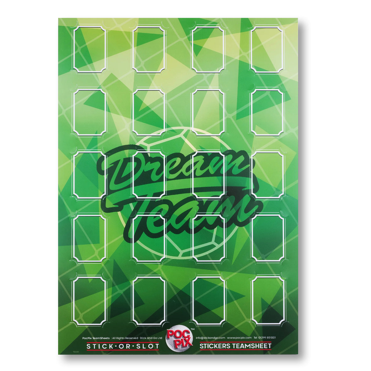 Sticker Poster : Team Sheet : Teams or All-Stars : Green