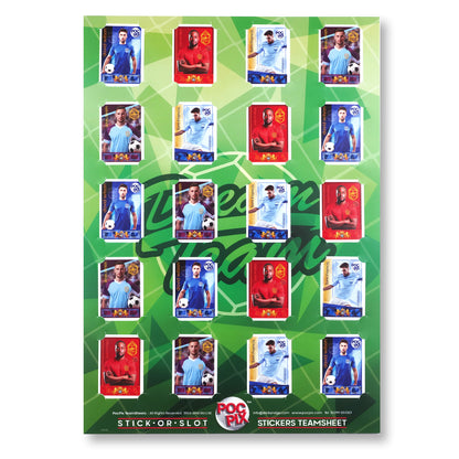 Sticker Poster : Team Sheet : Teams or All-Stars : Green