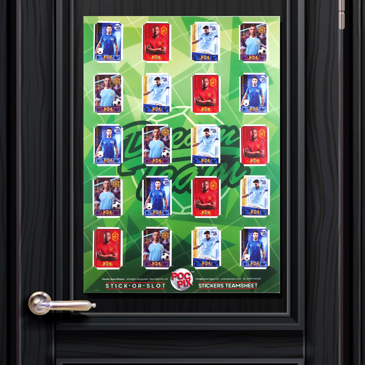 Sticker Poster : Team Sheet : Teams or All-Stars : Green