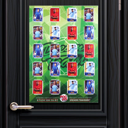 Sticker Poster : Team Sheet : Teams or All-Stars : Green