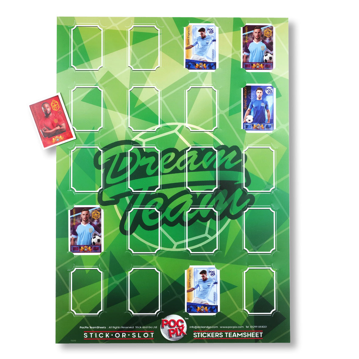 Sticker Poster : Team Sheet : Teams or All-Stars : Green