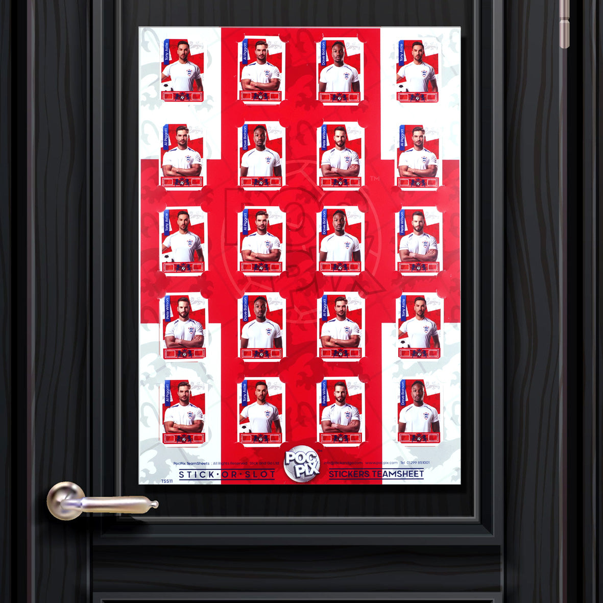 Sticker Poster : Team Sheet : Teams or All-Stars : England Squad