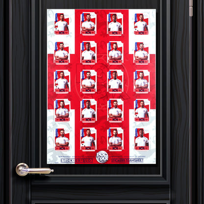 Sticker Poster : Team Sheet : Teams or All-Stars : England Squad