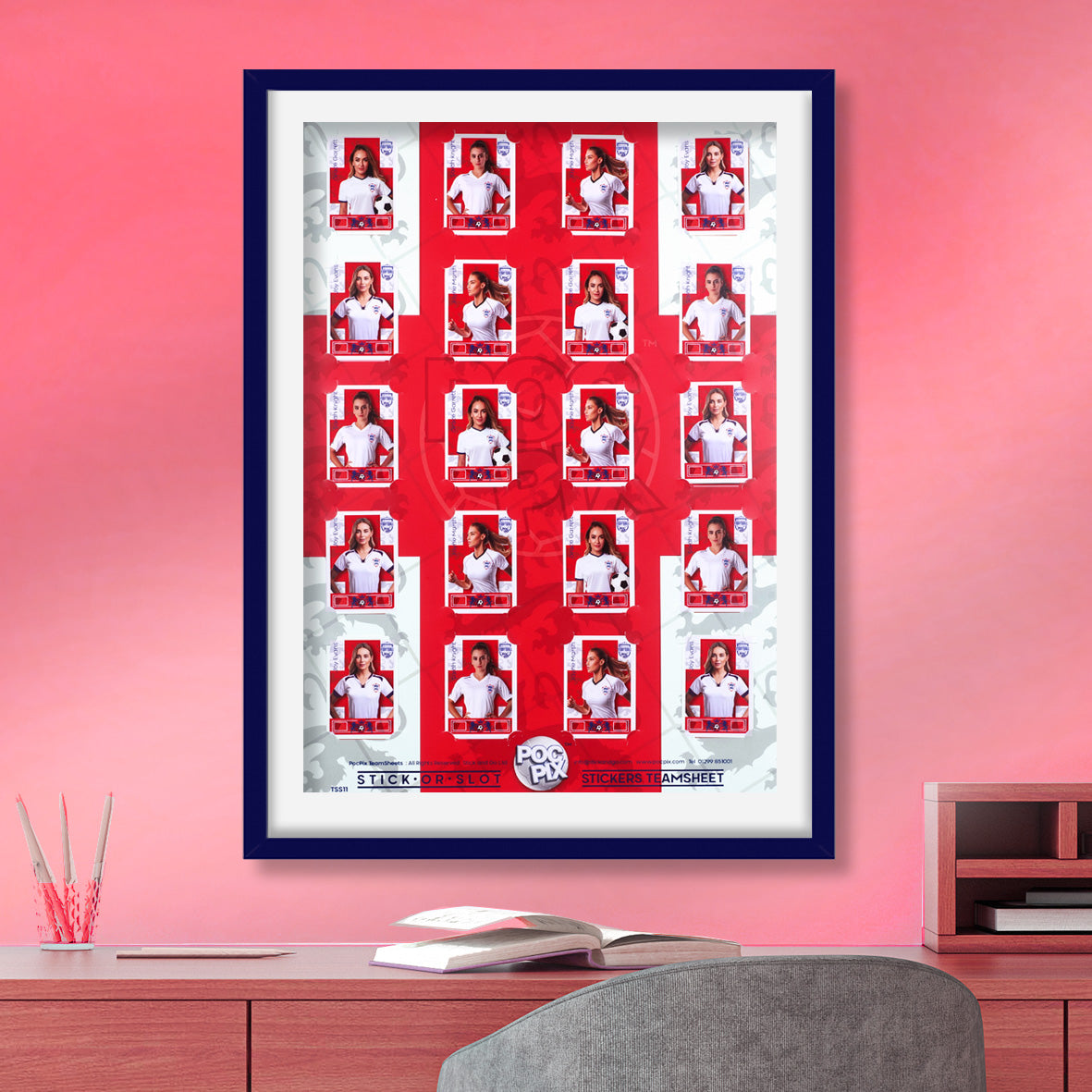 Sticker Poster : Team Sheet : Teams or All-Stars : England Squad
