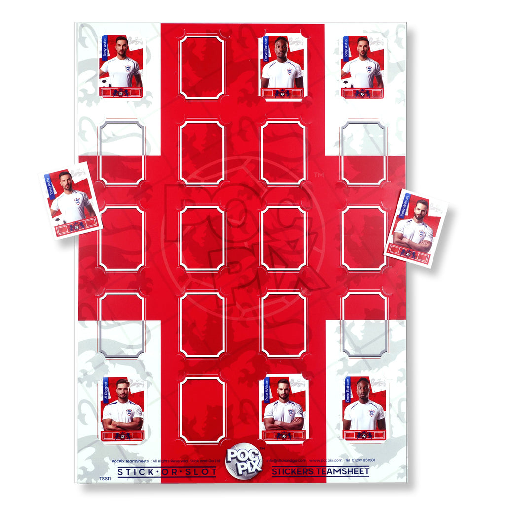 Football Poster : Team Sheet - Teams or All-Stars - England Squad