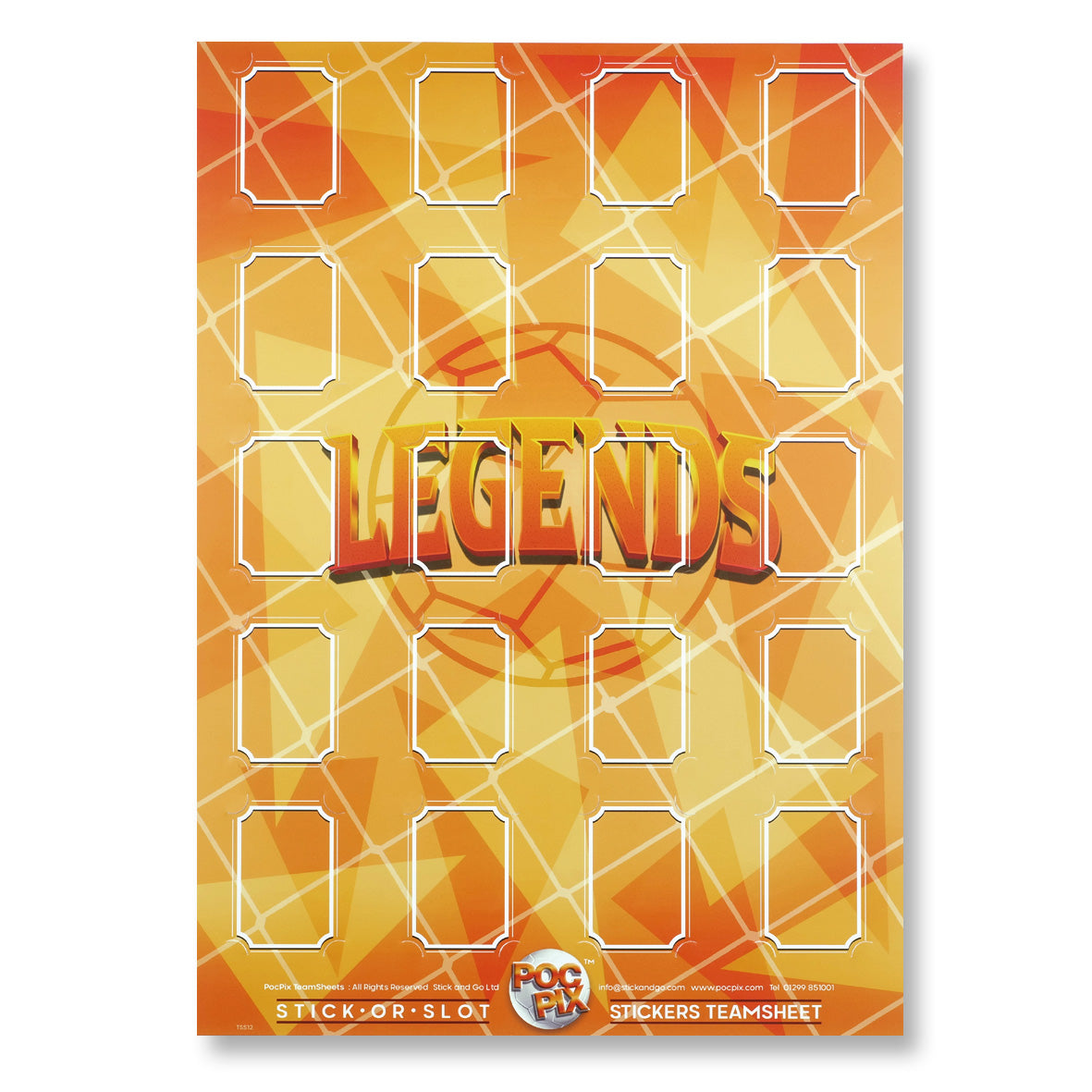 Sticker Poster : Team Sheet : Teams or All-Stars : Legends