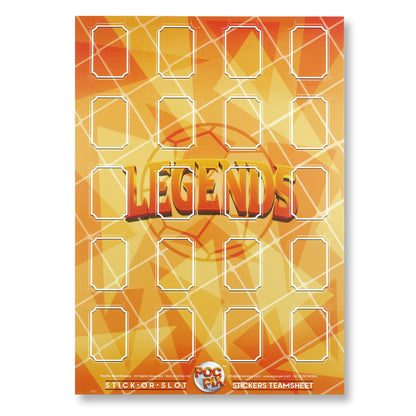 Sticker Poster : Team Sheet : Teams or All-Stars : Legends