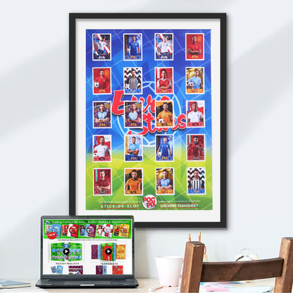 Sticker Poster : Team Sheet : Teams or All-Stars : Euro / UEFA