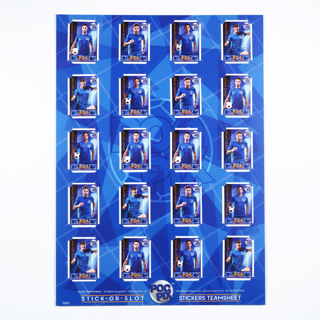 Football Sticker Poster : Binder Wall Sheet - Teams or All-Stars - Royal Blue