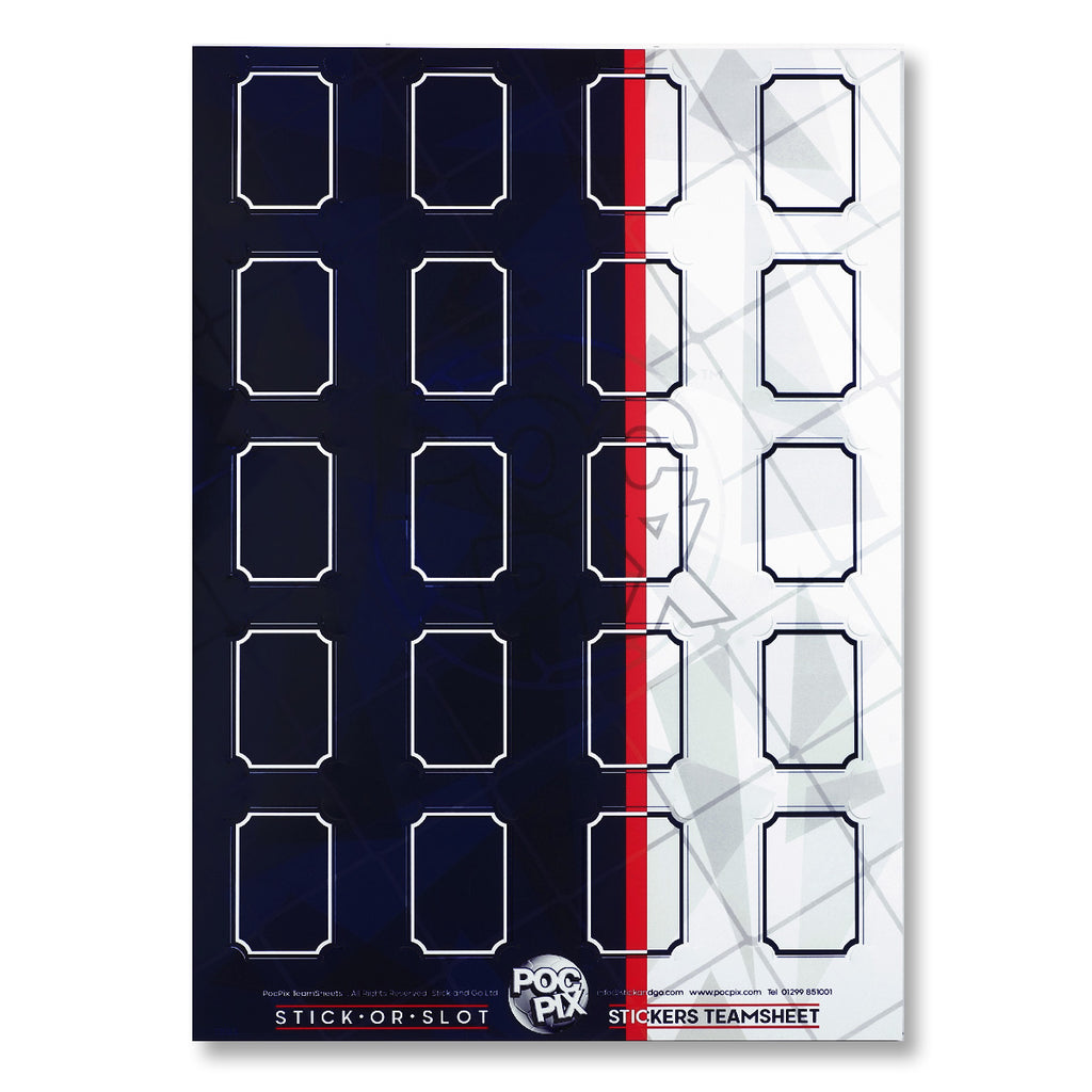 Football Sticker Poster : Binder Wall Sheet - Teams or All-Stars - Navy Blue &amp; White