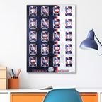 Football Sticker Poster : Binder Wall Sheet - Teams or All-Stars - Navy Blue &amp; White