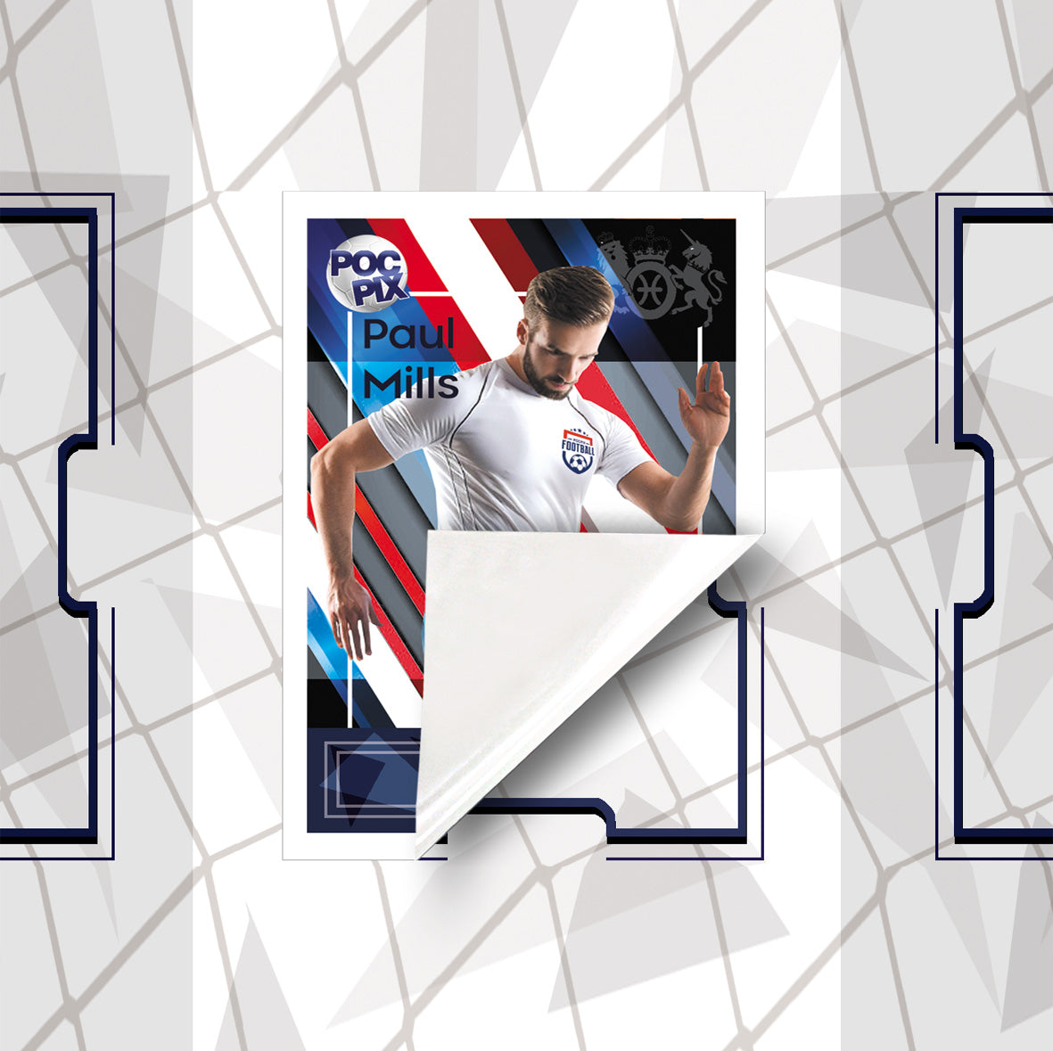 Football Sticker Poster : Team Sheet : Teams or All-Stars : Navy Blue &amp; White