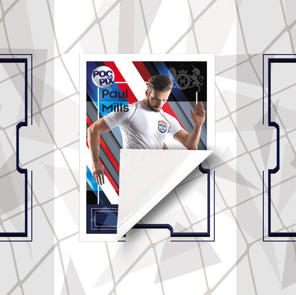 Football Sticker Poster : Team Sheet : Teams or All-Stars : Navy Blue &amp; White