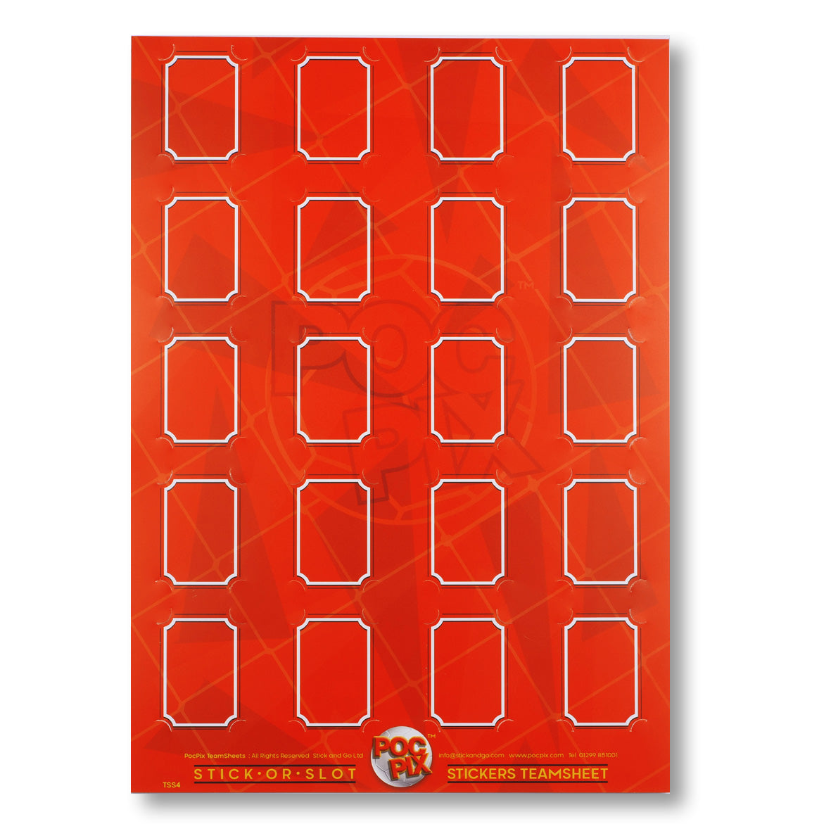 Football Sticker Posters : Team Sheet - Teams or All-Stars - Red & Gold