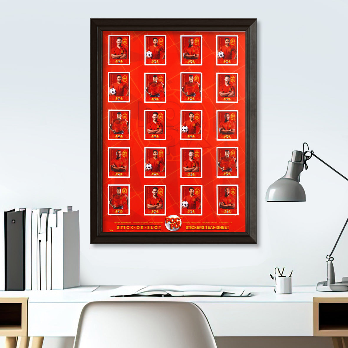 Football Sticker Posters : Team Sheet - Teams or All-Stars - Red & Gold