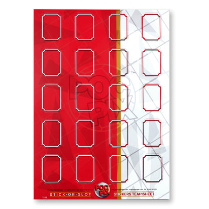 Sticker Poster : Team Sheet : Teams or All-Stars : Red & White