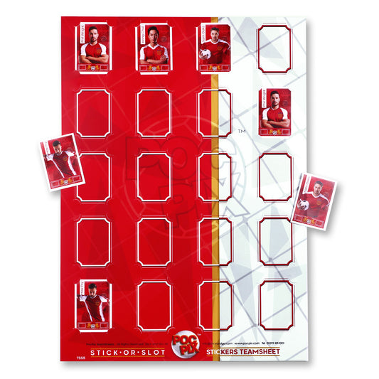 Sticker Poster : Team Sheet : Teams or All-Stars : Red & White