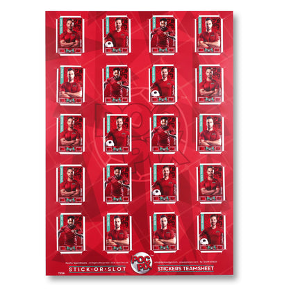 Sticker Poster : Team Sheet : Teams or All-Stars : Red