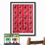 Football Sticker Poster : Team Sheet - Teams or All-Stars - Red
