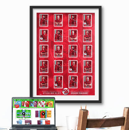 Sticker Poster : Team Sheet : Teams or All-Stars : Red