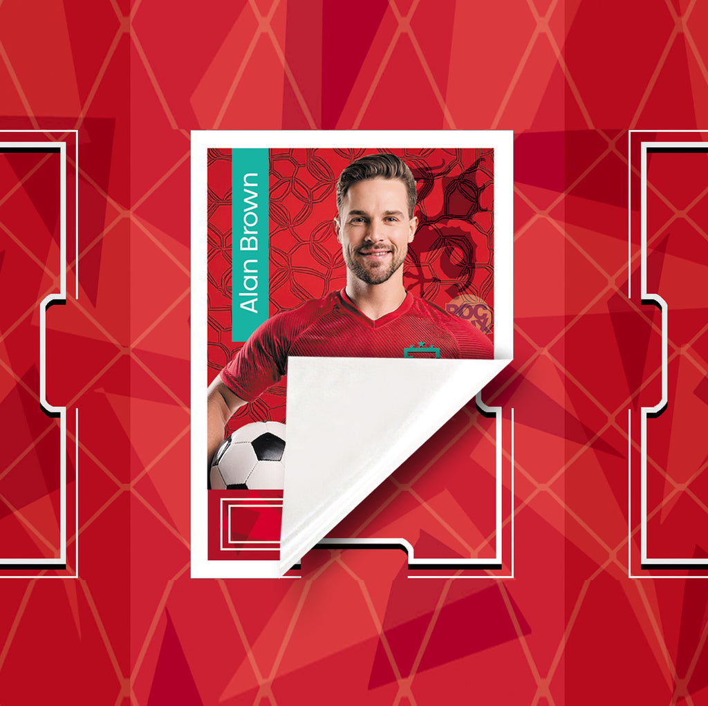 Football Sticker Poster : Team Sheet - Teams or All-Stars - Red