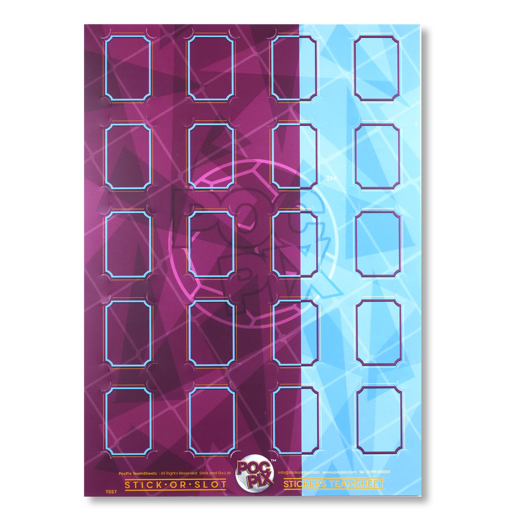 Football Sticker Poster : Team Sheet - Teams or All-Stars - Claret & Blue