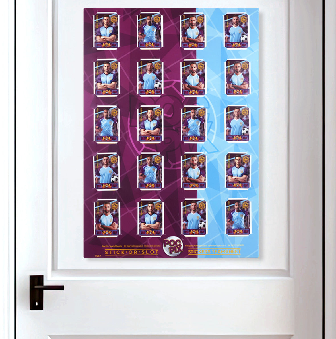 Sticker Poster : Team Sheet : Teams or All-Stars : Claret & Blue