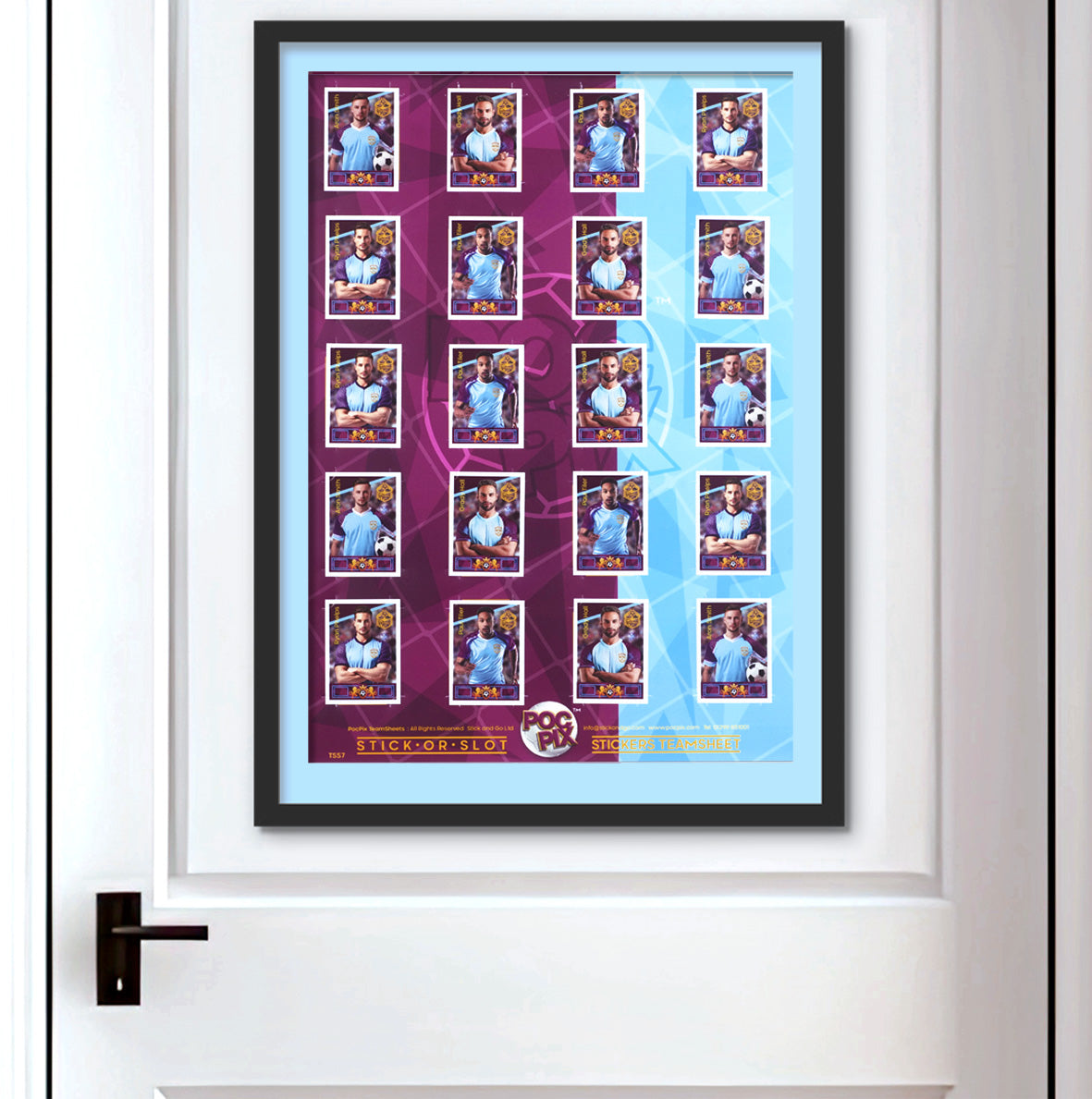 Sticker Poster : Team Sheet : Teams or All-Stars : Claret & Blue