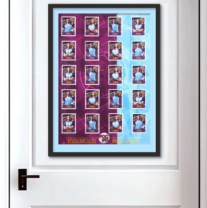Sticker Poster : Team Sheet : Teams or All-Stars : Claret & Blue