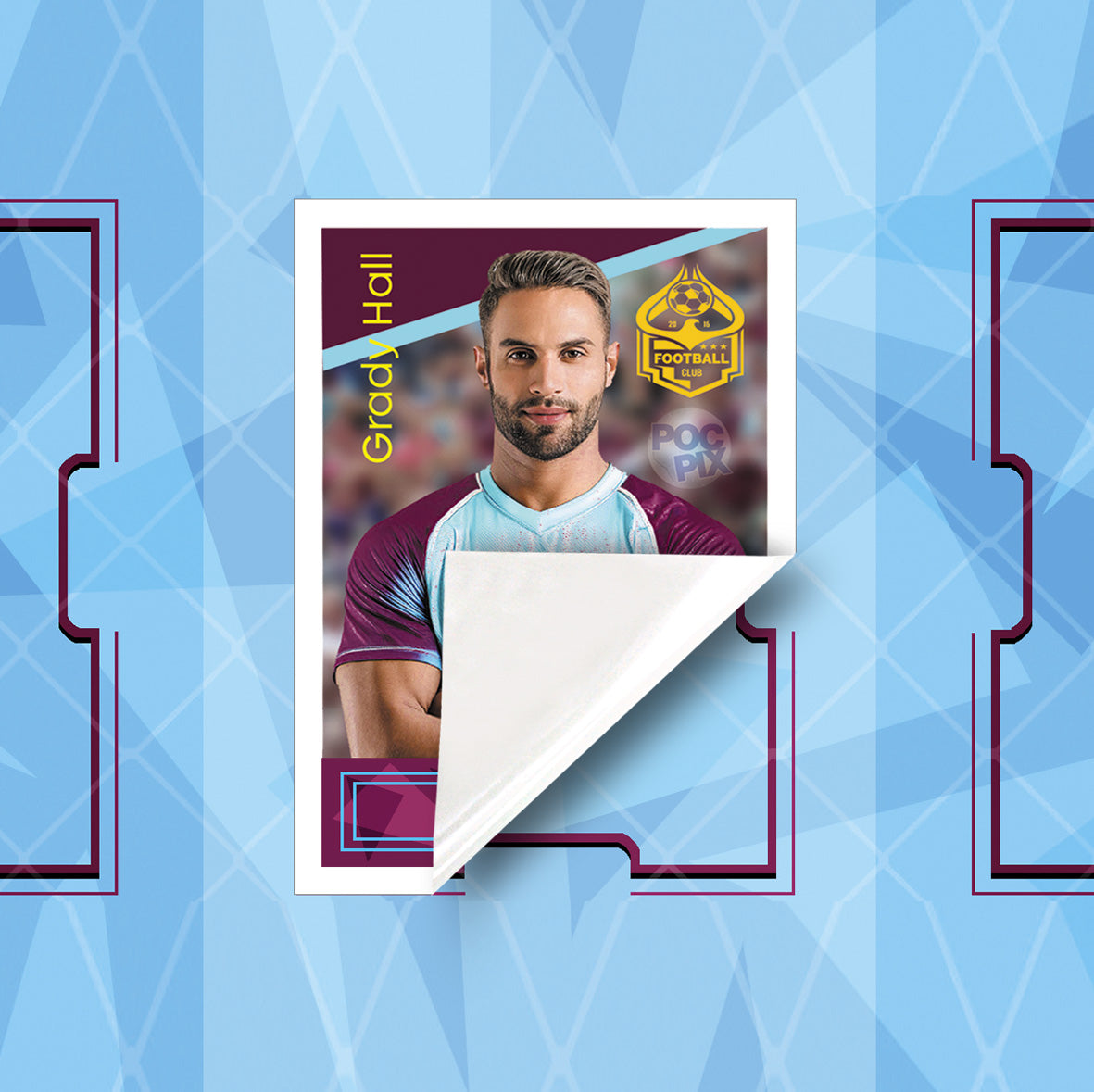 Sticker Poster : Team Sheet : Teams or All-Stars : Claret & Blue