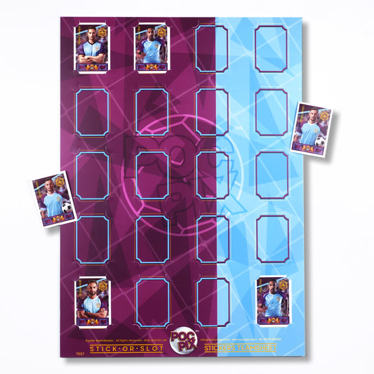 Sticker Poster : Team Sheet : Teams or All-Stars : Claret & Blue