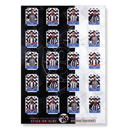 Sticker Poster : Team Sheet : Teams or All-Stars : Black & White
