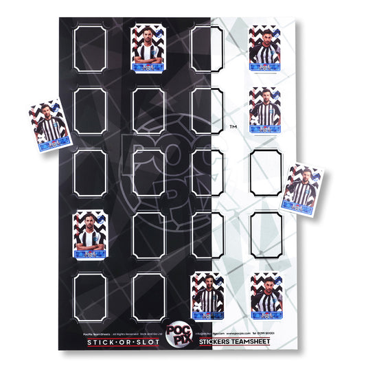 Sticker Poster : Team Sheet : Teams or All-Stars : Black & White