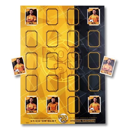 Sticker Poster : Team Sheet : Teams or All-Stars : Orange / Gold & Black