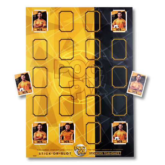 Sticker Poster : Team Sheet : Teams or All-Stars : Orange / Gold & Black