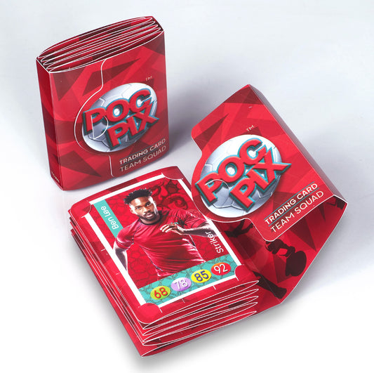 Red club colour football trading card binder storage album wallet for a TCG Collector.